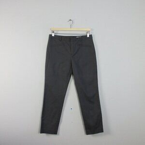 Club Monaco Capri Pants Women 6 Black Cotton Blend Mid Rise Cropped Casual 314